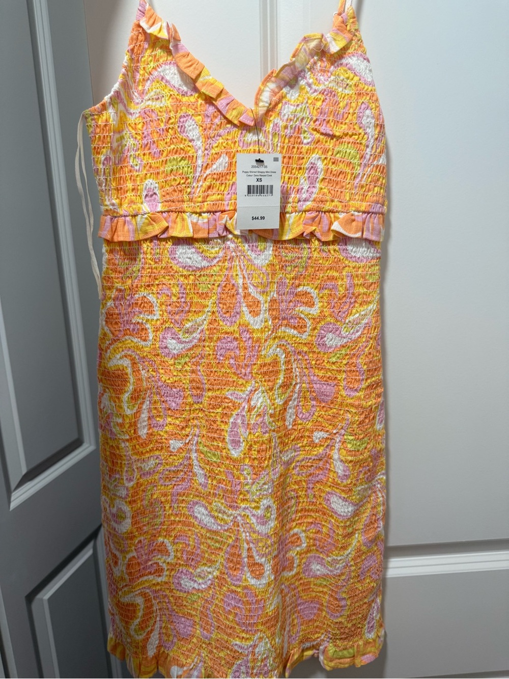 Cotton On Yellow Orange Pink Paisley Mini Dress